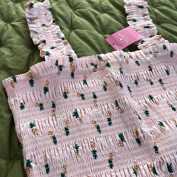 Kate spade ♠️ pineapple smock peplum top BNWT - Picture 2 of 3